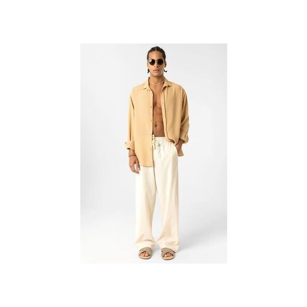 Bel Lastikli Baggy Fit Keten Pantolon Naturel Giyim & İç Giyim Fiyatı