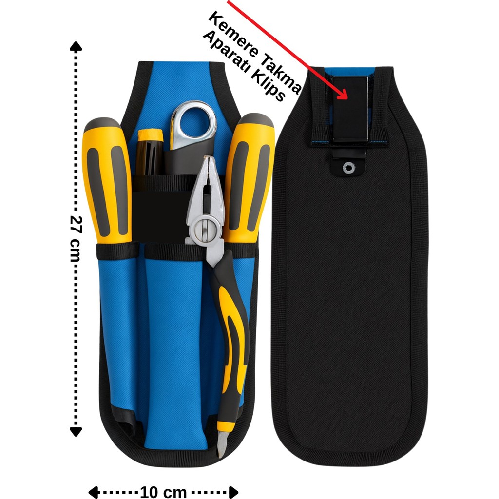 Bel Takım Çantası Hırdavat Çantası Bez Hırdavat Çantası Inşaat Işçileri, Elektrikçiler, Teknisyenler Özeltasarım - 10 x 27 cm Diğer Fiyatı