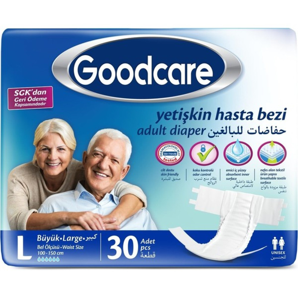 Belbantlı Yetişkin Hasta Bezi L Beden Büyük 30'lu - Beyaz Hasta Bezleri ve Temizliği Fiyatı