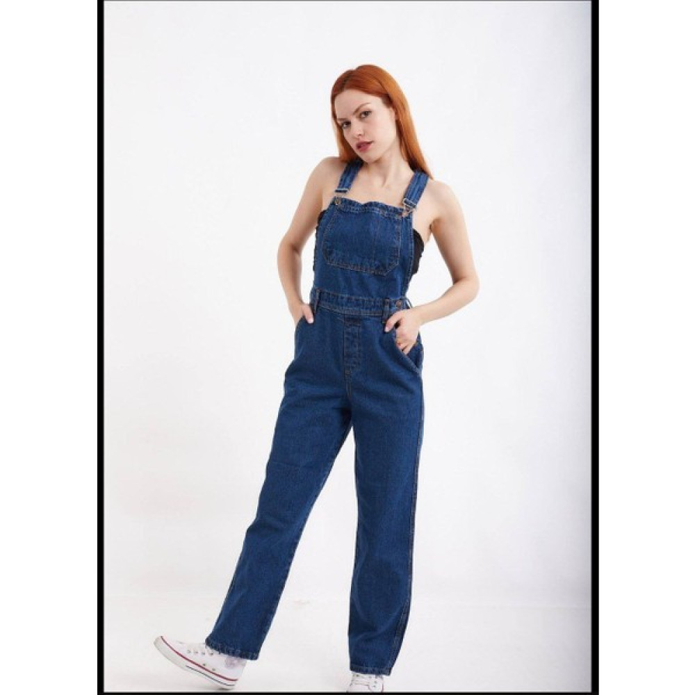 Beleza Store Kadın Kot Salopet Koyu Mavi Tulum Denim Uzun Kot Bahçivan Tulum Hamile Giyim Fiyatı