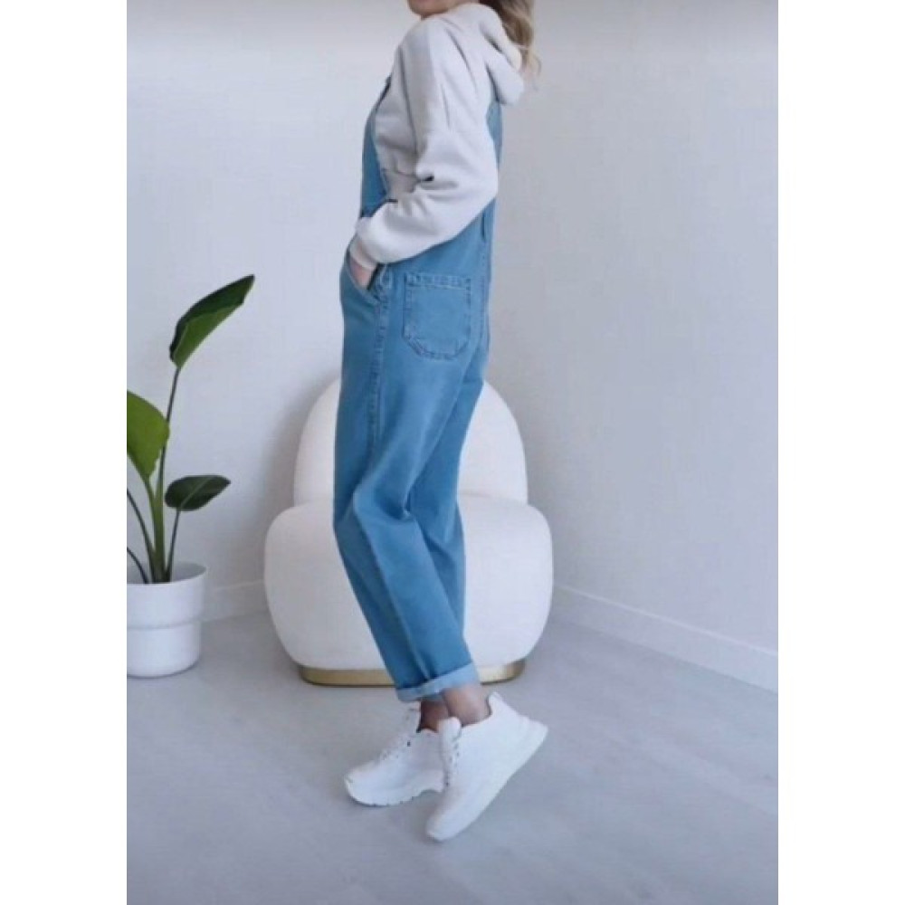 Beleza Store Kadın Kot Salopet Koyu Mavi Tulum Denim Uzun Kot Bahçivan Tulum Bayan Tulum ve Salopet Fiyatı