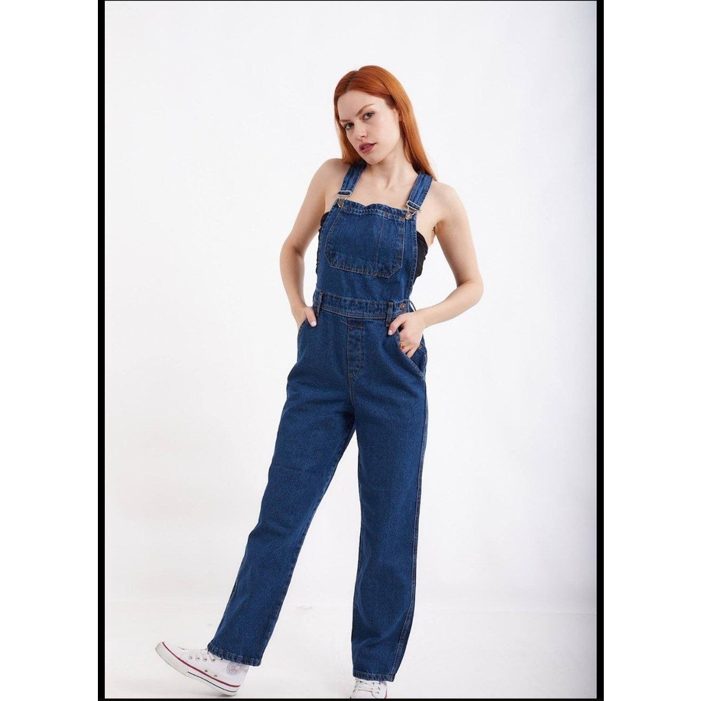 Beleza Store Kadın Kot Salopet Koyu Mavi Tulum Denim Uzun Kot Bahçivan Tulum Giyim & İç Giyim Fiyatı