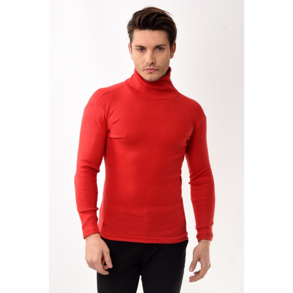Belifanti Collection Erkek Balıkçı Yaka Boğazlı Slim Fit Kazak Kırmızı Erkek Kazak & Süveter & Triko Fiyatı