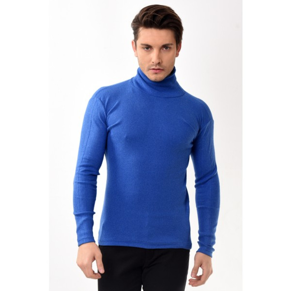 Belifanti Collection Erkek Balıkçı Yaka Boğazlı Slim Fit Kazak Saks Erkek Kazak & Süveter & Triko Fiyatı