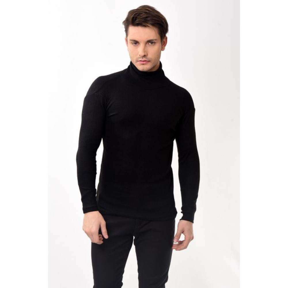 Belifanti Collection Erkek Balıkçı Yaka Boğazlı Slim Fit Kazak Siyah Erkek Kazak & Süveter & Triko Fiyatı