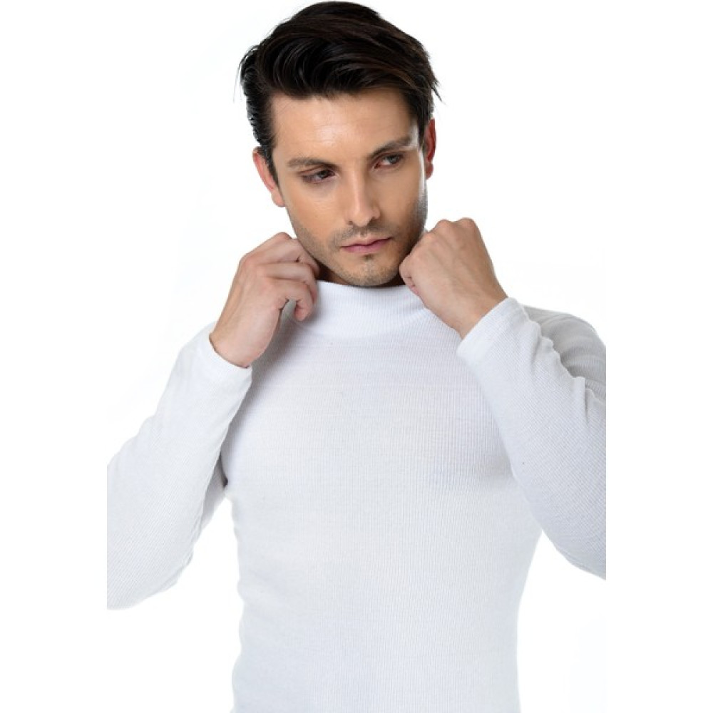 Belifanti Collection Erkek Beyaz Yarım Balıkçı Yaka Slim Fit Kazak Erkek Kazak & Süveter & Triko Fiyatı