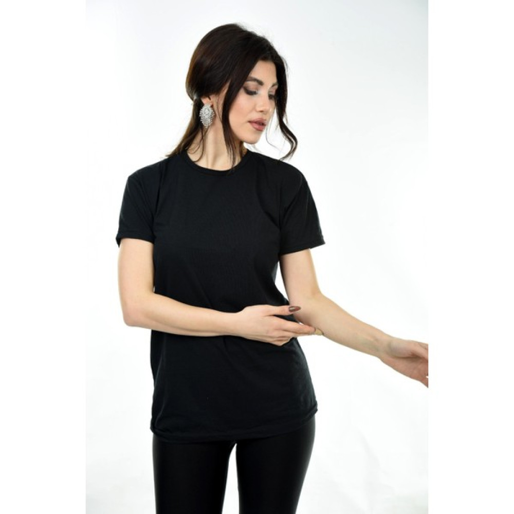 Belifanti Collection Kadın Basic Bisiklet Yaka Kısa Kollu T-Shirt Tişört Siyah Bayan T-shirt Fiyatı
