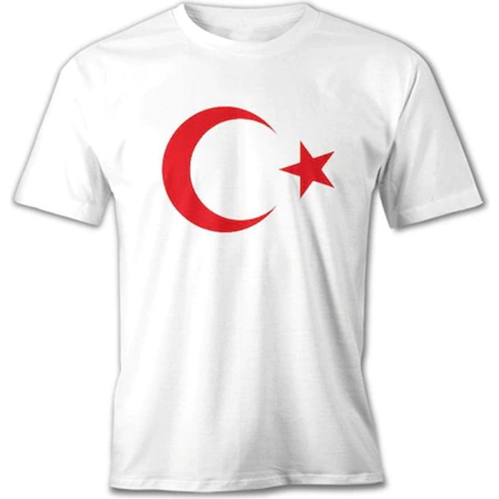 Belifanti Collection Unisex Beyaz Ay Yıldız Türk Bayraklı Tişört T-Shirt Erkek T-shirt Fiyatı
