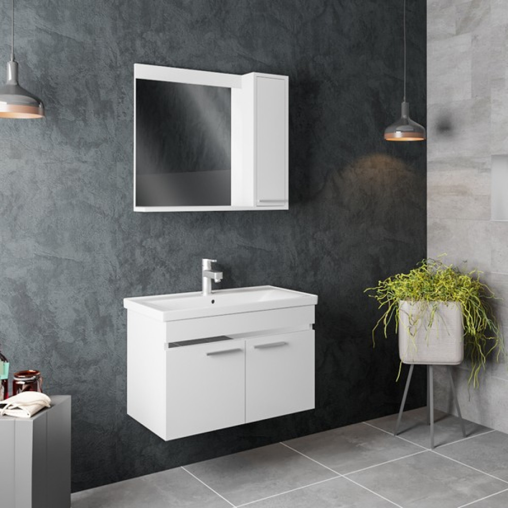 Belinza Lidya Banyo Dolabı Takımı 80 cm - Beyaz Banyo Dolabı / Mobilyası Fiyatı