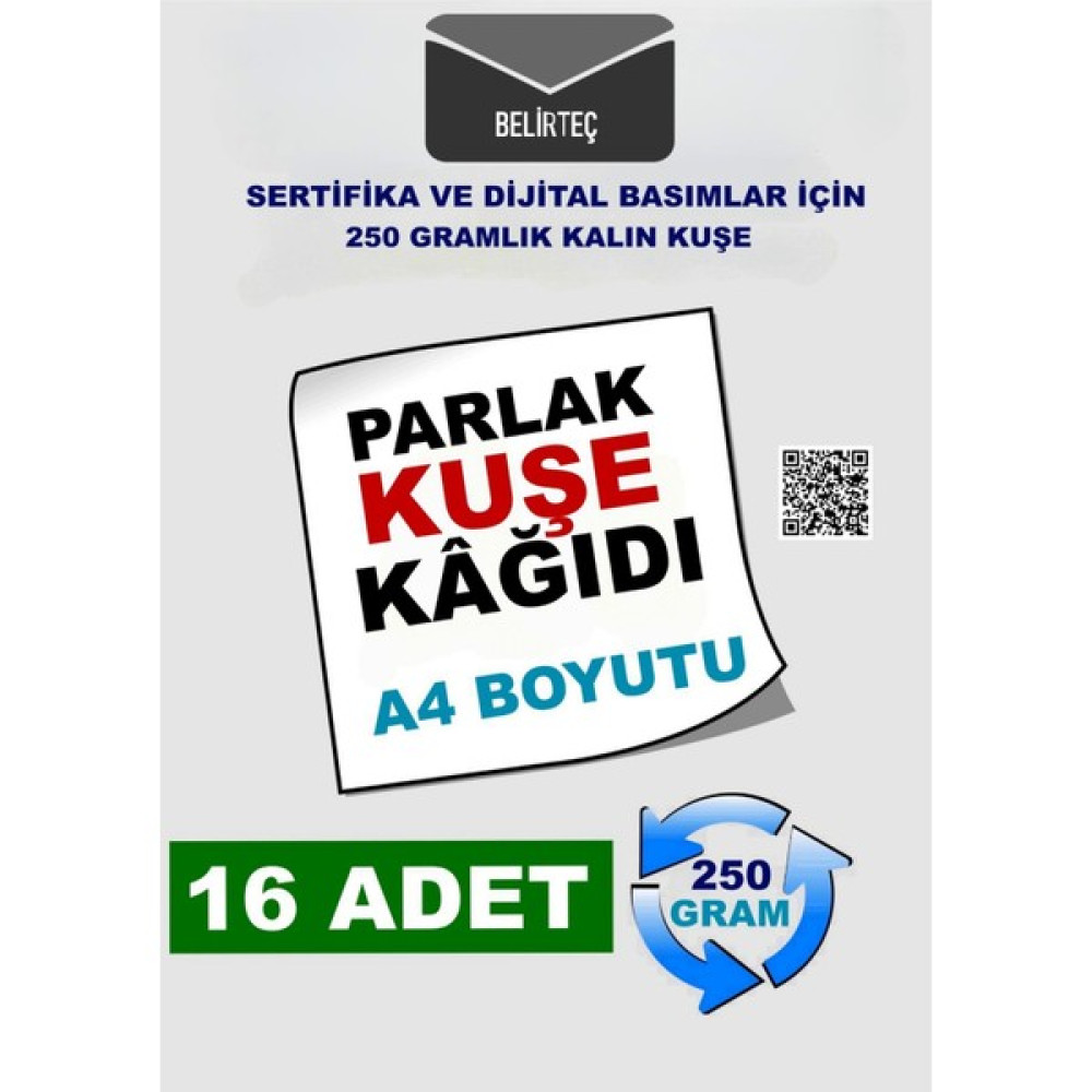Belirteç A4 Kalın Kuşe Kağıdı 250 gr Kalın Lazer Yazıcılar Için Parlak - 16 Adet Fotokopi Kağıdı Fiyatı