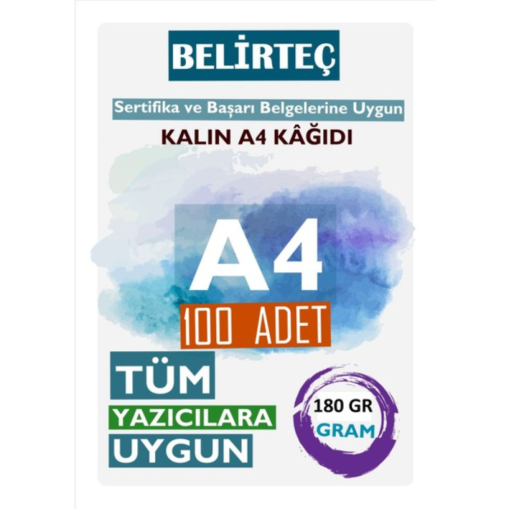 Belirteç Kalın Beyaz A4 Kağıdı 180 Gram 100 Adet Sertifika Zarf Fiyatı
