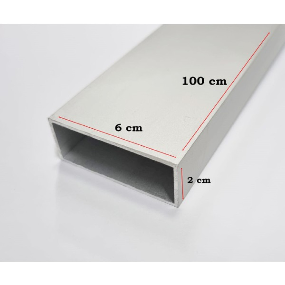 Belirtilmemiş Alüminyum Kutu Profil Alüminyum Dikdörtgen Profil 1,2 mm Kalınlık ( 2 cm x 6 cm x 100 cm ) Nalburiye & Hırdavat Fiyatı