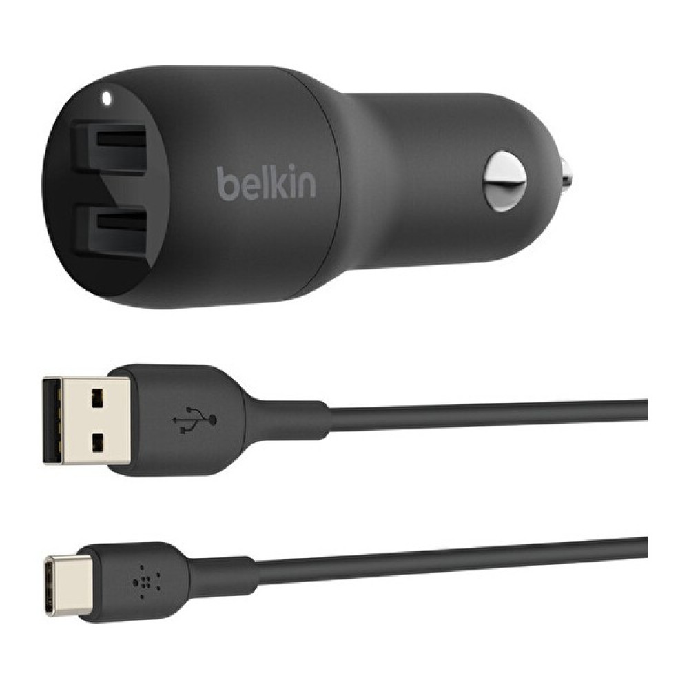 Belkin 24W 2 Port USB Siyah Type C Kablo Hızlı Araç Şarj Cihazı Oto Boyaları Fiyatı