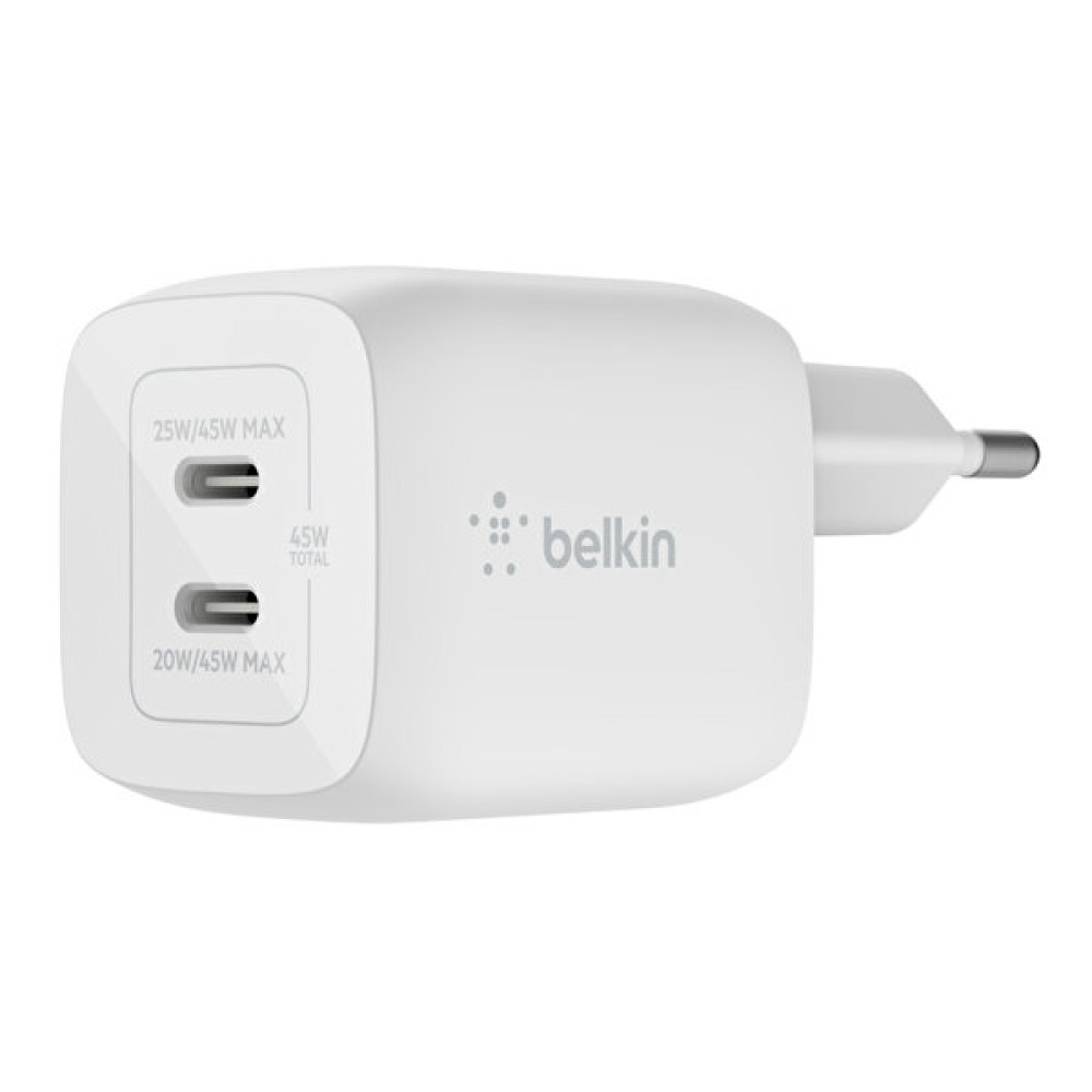 Belkin Dual Usb-C 45w Beyaz Şarj Cihazı Cep Telefonu Şarj Cihazı Fiyatı