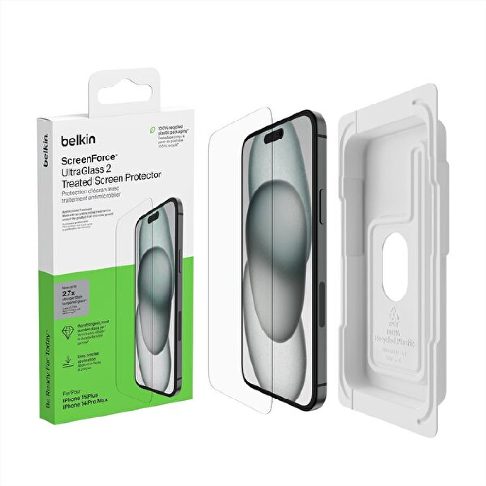 Belkin Ova132Zz Screen Force Ultra Glass iPhone 15 Plus - 14 Pro Max Uyumlu Kolay Hizalama Tepsili Ekran Koruyucu Diğer Fiyatı