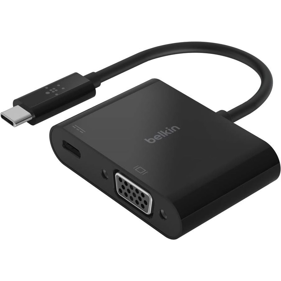 Belkin Usb-C/vga Şarj Adaptörü (Hd 1080P 60W Güç) MacBook Pro VGA Adaptörü - Siyah Laptop Adaptör Fiyatı