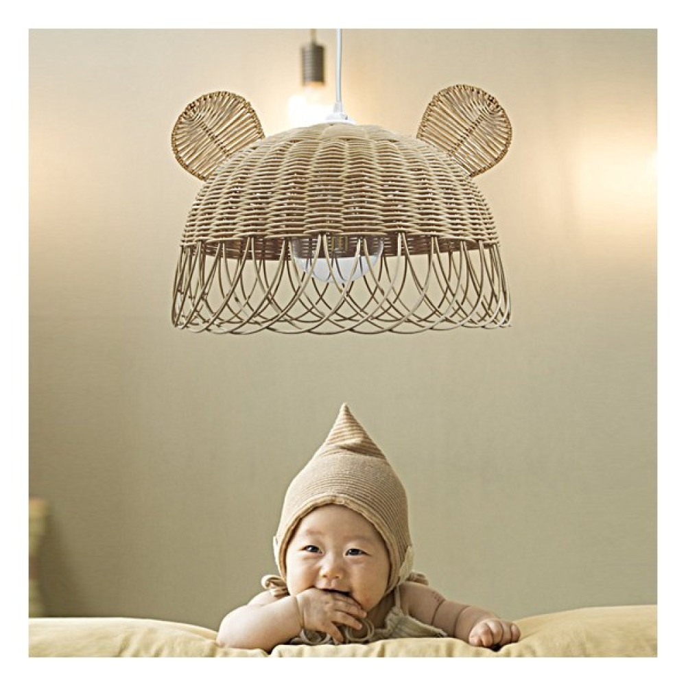 Belkıs Rattan Bambu Rattan Hasır Rafya Jüt Ip Sarkıt Avize 35 cm Tavşan Kulak Çocuk Bebek Odası Avize Fiyatı