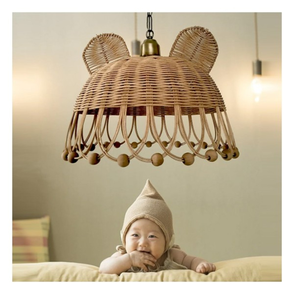 Belkıs Rattan Bambu Rattan Hasır Rafya Jüt Ip Sarkıt Çocuk Bebek Odası Avize 35 cm Avize Fiyatı