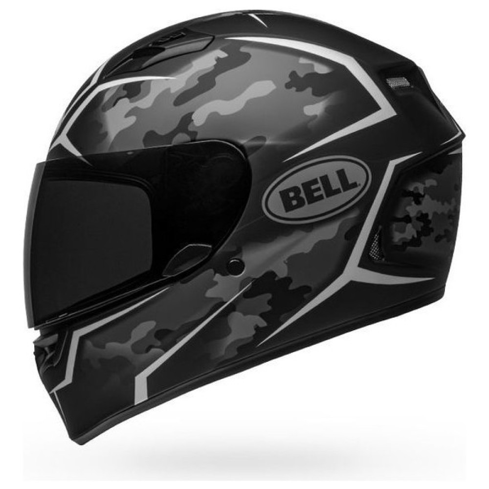 Bell Qualifier Stealth Camo Mat Siyah Beyaz - Siyah - Gri - M Motorsiklet Kaskları Fiyatı