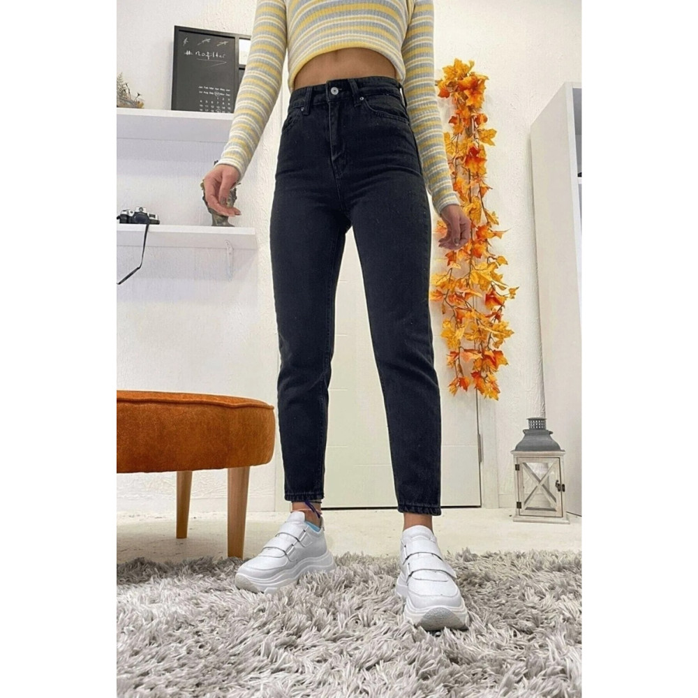 Bella denim Siyah Yüksek Bel Mom Jean Kot Pantolon 29 Beden Bayan Jeans / Kot Pantolon Fiyatı