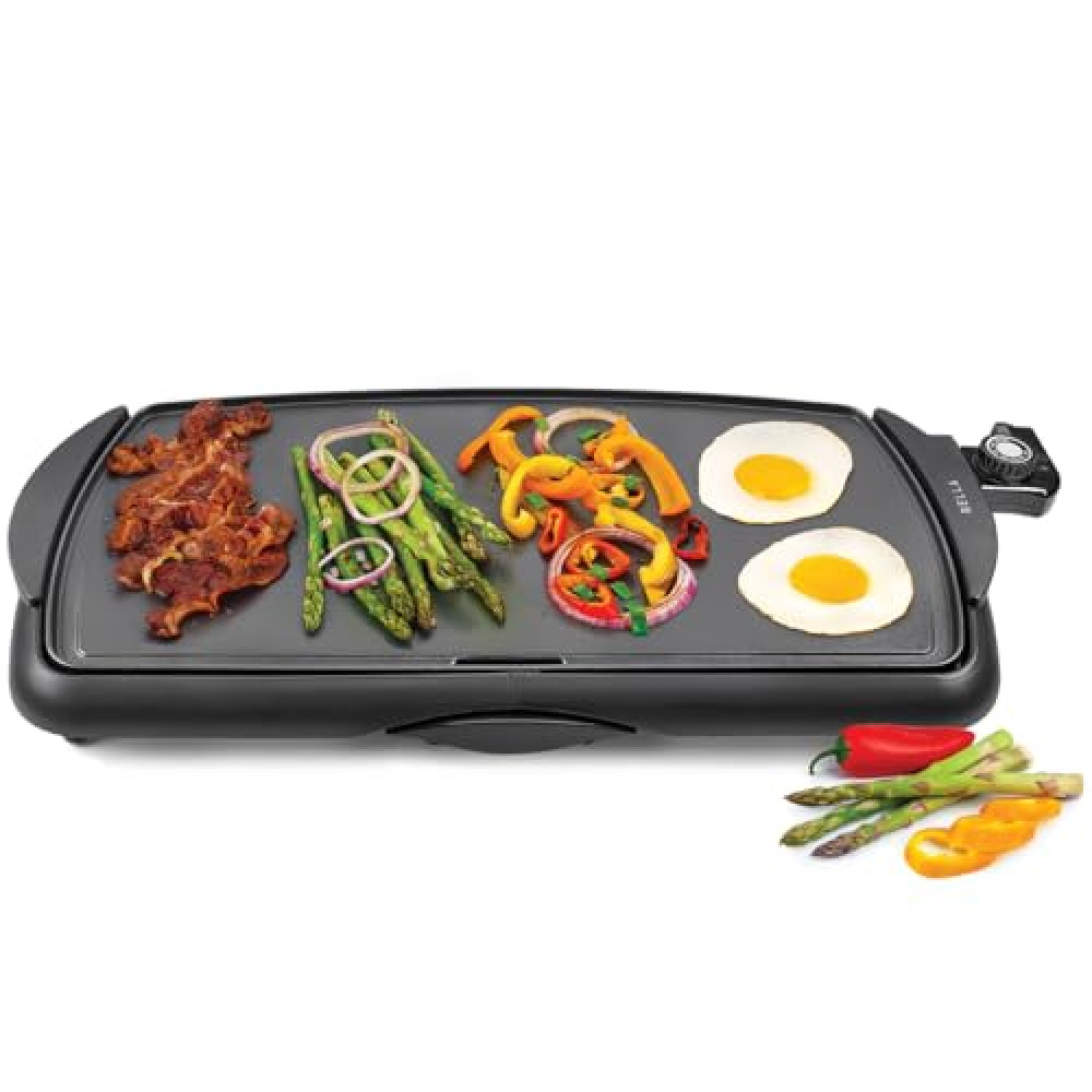 BELLA Electric Griddle & Flat Grill with Nonstick Large Cooking Surface and Removable Probe for Eggs, Tortillas, Pancake and more, 10.5" x 20", Black Grill and Barbecue Fiyatı