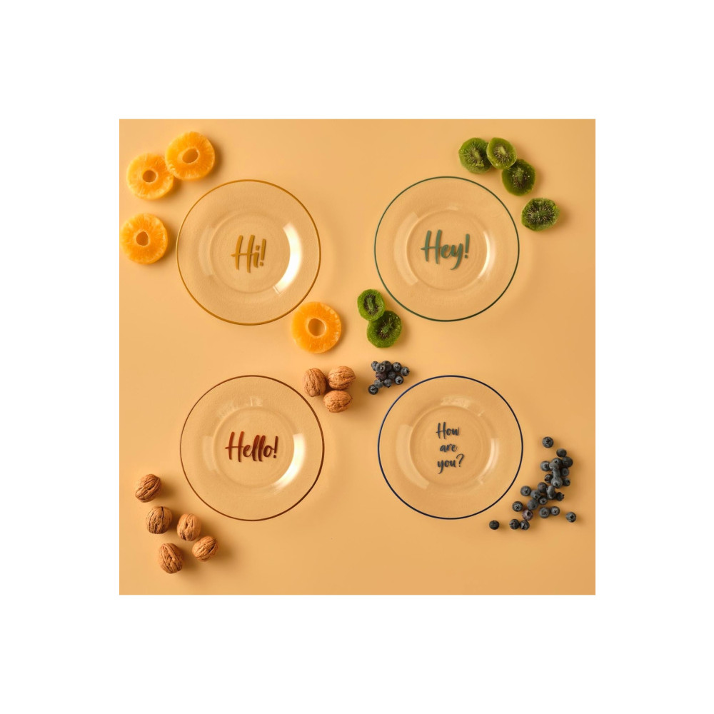 Bella Maison Çok Renkli Hello Pasta Tabağı 4lü (19 cm) Mutfak Gereçleri Fiyatı