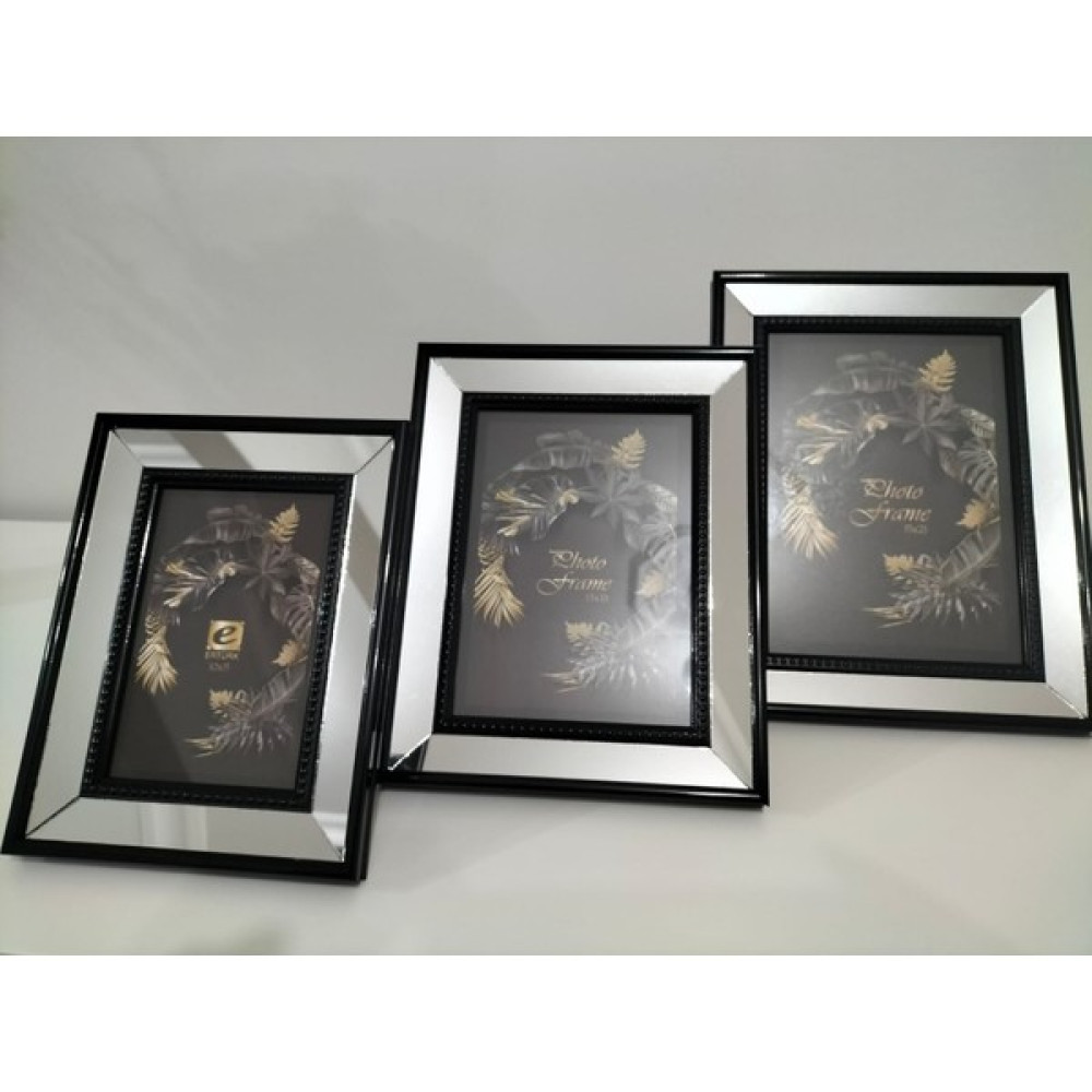 Bellarte Fotoğraf Çerçevesi Siyah Renkli Çerçeveli 3'lü Aynalı Çerçeve Seti Resim & Fotoğraf Çerçevesi Fiyatı