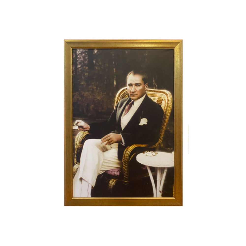 BELLARTE Yaldız Çerçeveli Atatürk Portresi 55x75 cm Tablo & Poster Fiyatı
