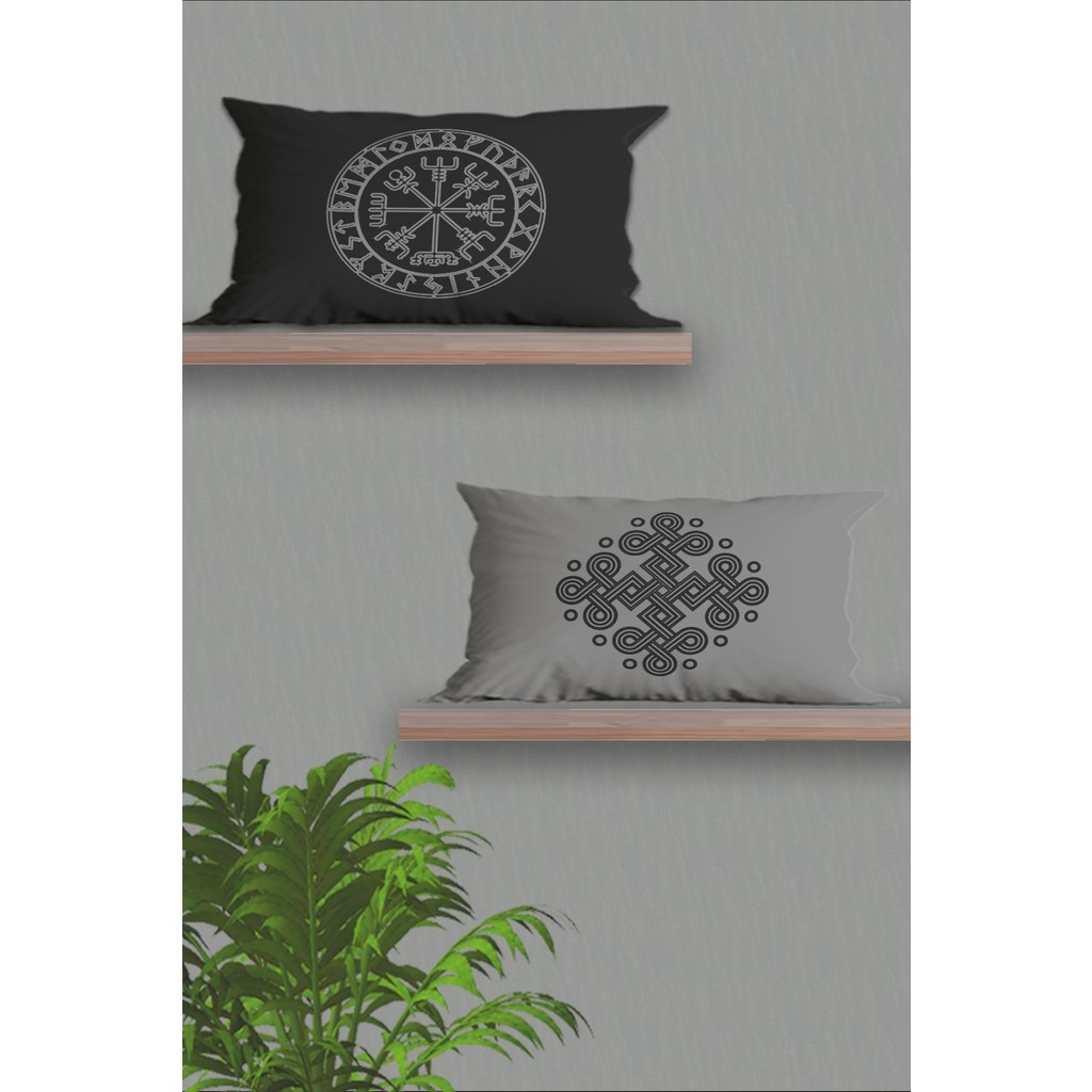 Belle Benoit Dikdörtgen Çift Tarafı Dijital Baskılı 2'li Modern Tasarım 30 x 50 cm Kırlent Kılıfı Seti - Gri - Renkli Kırlent / Mobilya Yastığı Fiyatı