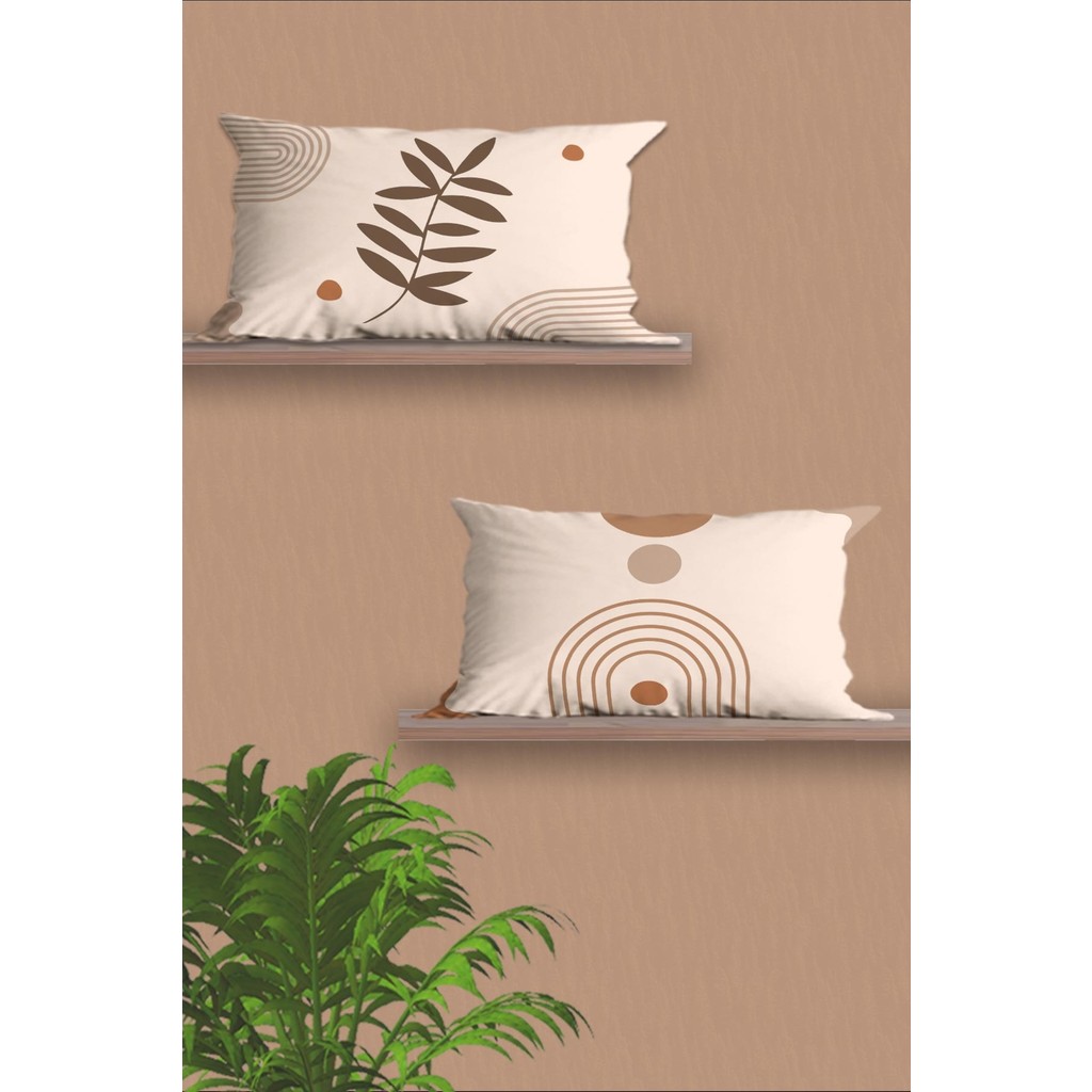 Belle Benoit Dikdörtgen Çift Tarafı Dijital Baskılı 2'li Modern Tasarım 30 x 50 cm Kırlent Kılıfı Seti - Turuncu Kırlent / Mobilya Yastığı Fiyatı