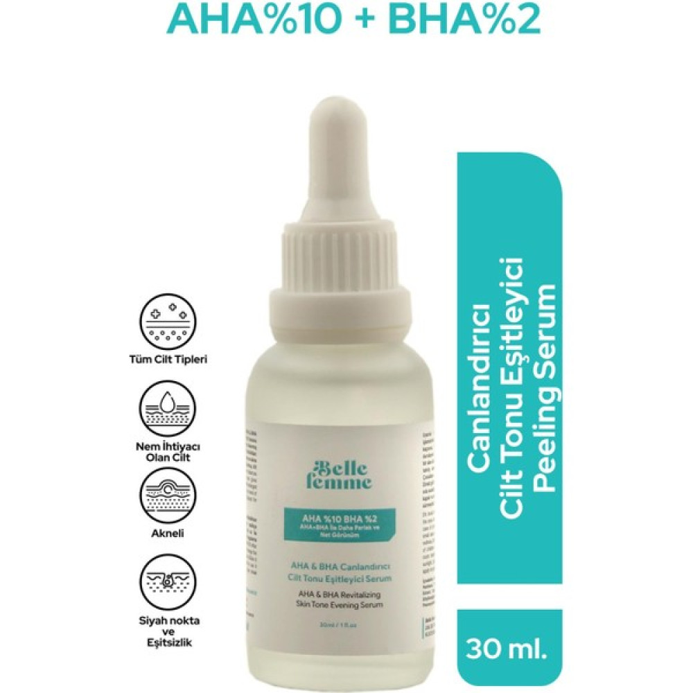 Belle Femme Aha %10 & Bha %2 Canlandırcı, Cilt Tonu Eşitleyici Serum Anti-Aging / Yaşlanma Karşıtı Fiyatı