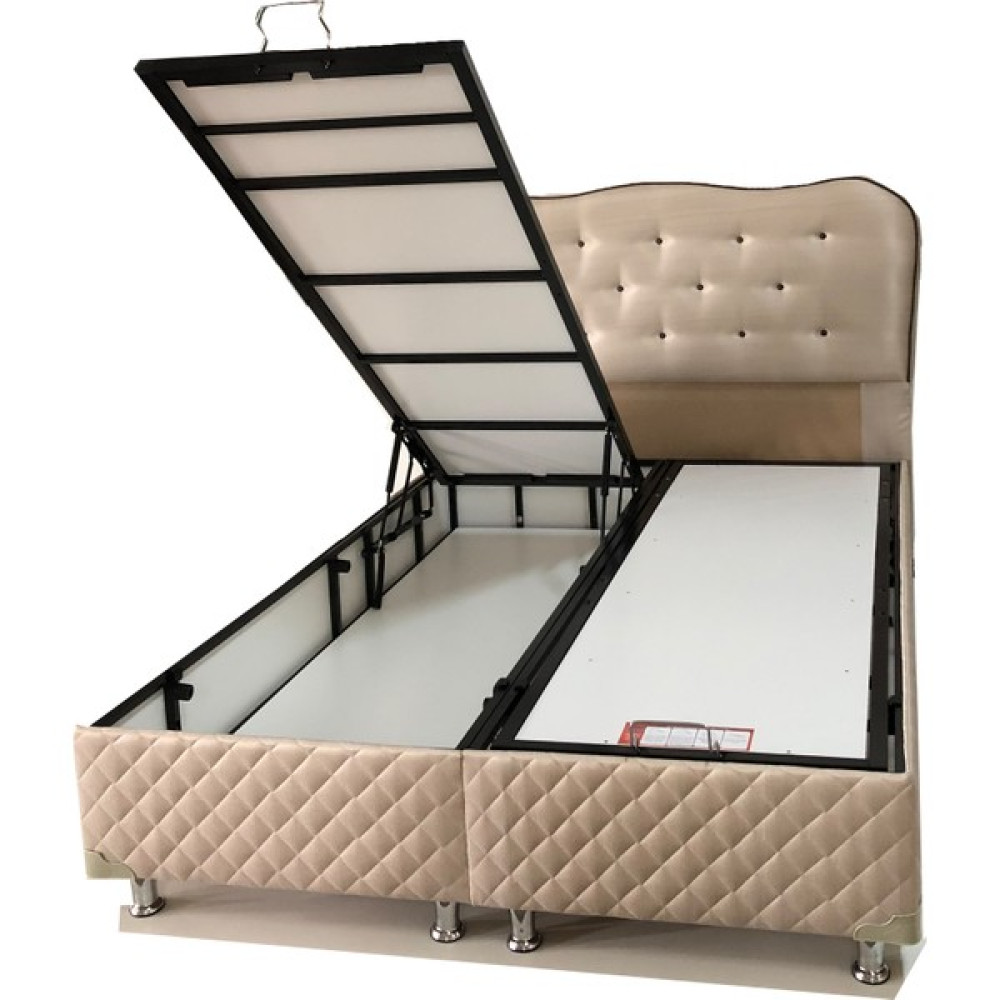 Belletto Çift Kişilik Sandıklı BAZA + Kumaş BAŞLIK 150 x 200 cm - Sütlü Kahve - Kahverengi Baza Fiyatı
