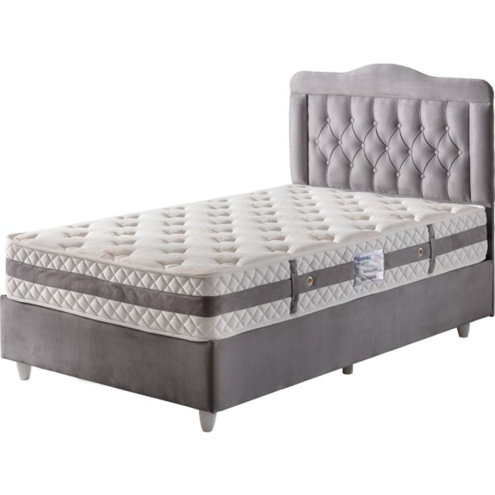 Belletto Tek Kişilik Vogue Kumaş Baza + Başlık + Yatak 120X200 - 120 x 200 cm - Gri Baza Fiyatı