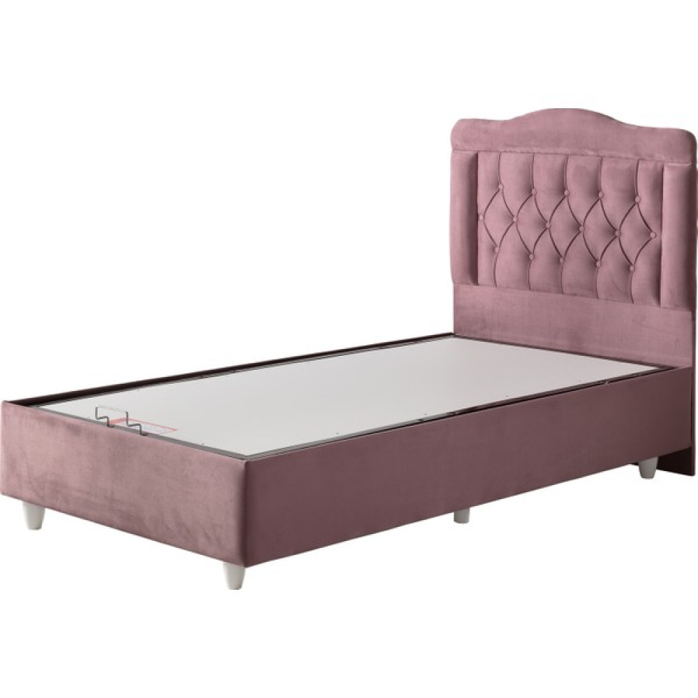 Belletto Tek Kişilik Vogue Lüx Kumaş Baza Ve Başlık Gül Kurusu 120 X 200 Cm - Katmandu Pembesi - Pembe Baza Fiyatı