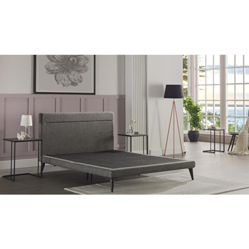 Bellona Flexy Baza Başlık Takımı Çift Kişilik Karyola Set - 140 x 190 cm - Gri Baza Fiyatı