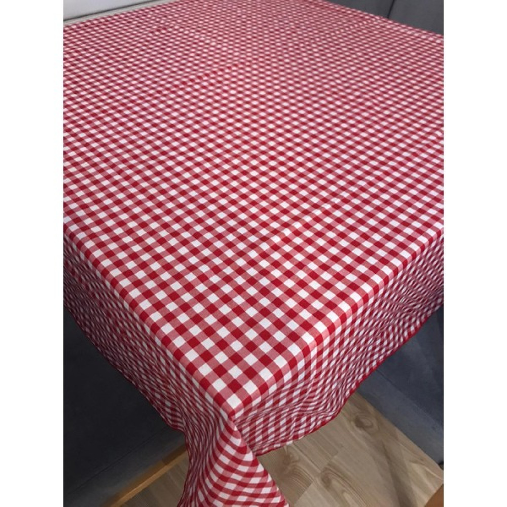 BELMOD Ekose Kareli Pötikare Pitikare Masa Örtüsü Piknik Örtüsü - 170 x 170 cm - Kırmızı - Beyaz Masa Örtüsü Fiyatı
