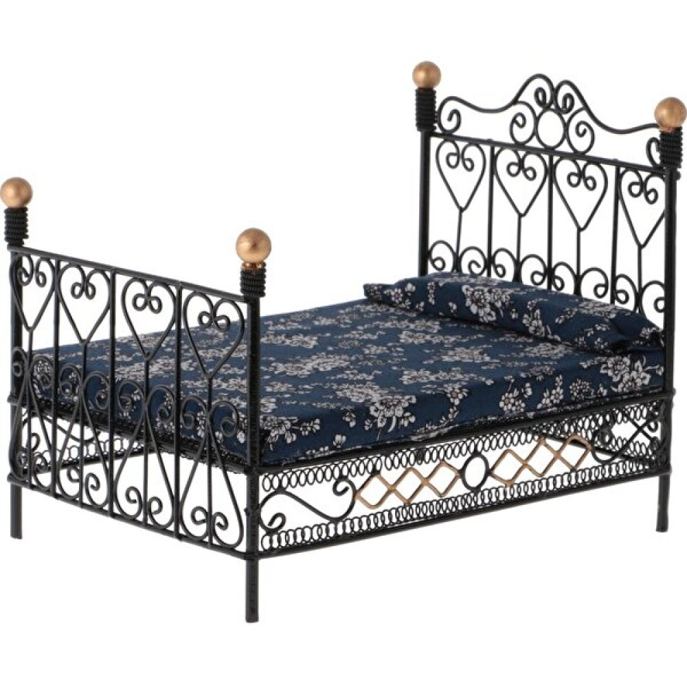 Belovee Prettyia Mini Metal Hazırlanmış Çift Kişilik Yataklı Diy Bebek Ev Mobilya Modeli Oyuncak Siyah (Yurt Dışından) Bebek Oyuncakları Fiyatı