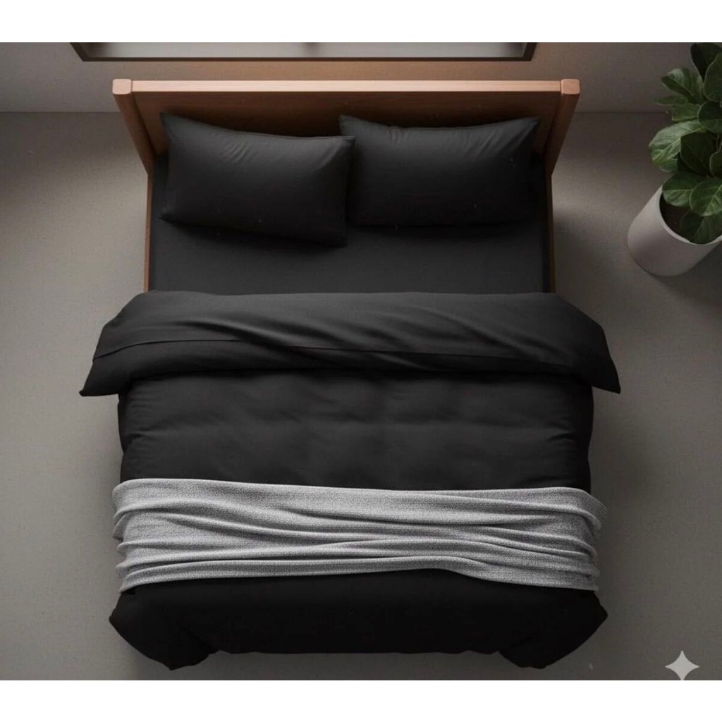 Belsina Pamuklu Çift Kişilik Fermuarlı Nevresim & Yorgan Kılıfı 200X220 cm - Siyah - 200 x 220 cm Nevresim Takımı Fiyatı