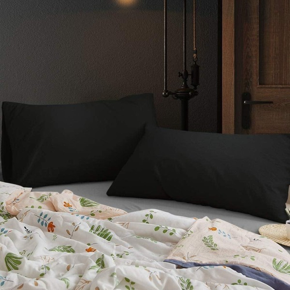 Belsina Pamuklu Siyah 2 Adet Fermuarlı 50X70 cm Yastık Kılıfı Yastık Kılıfı Fiyatı