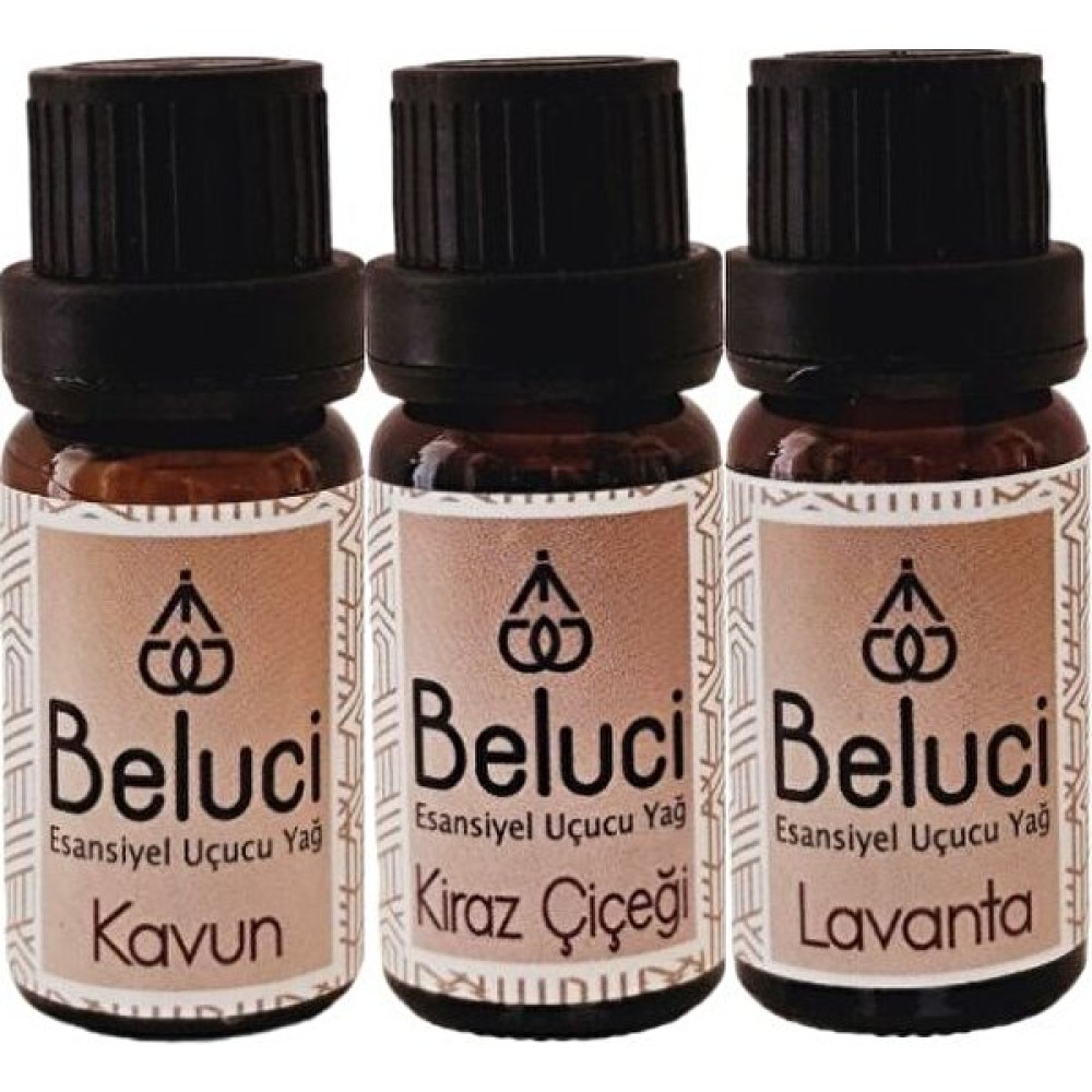 Beluci Kavun + Kiraz Çiçeği + Lavanta Uçucu Buhurdanlık Yağı Oda Kokusu Aromaterapi Set (3 Ad*10 Ml) Oda Kokusu Fiyatı