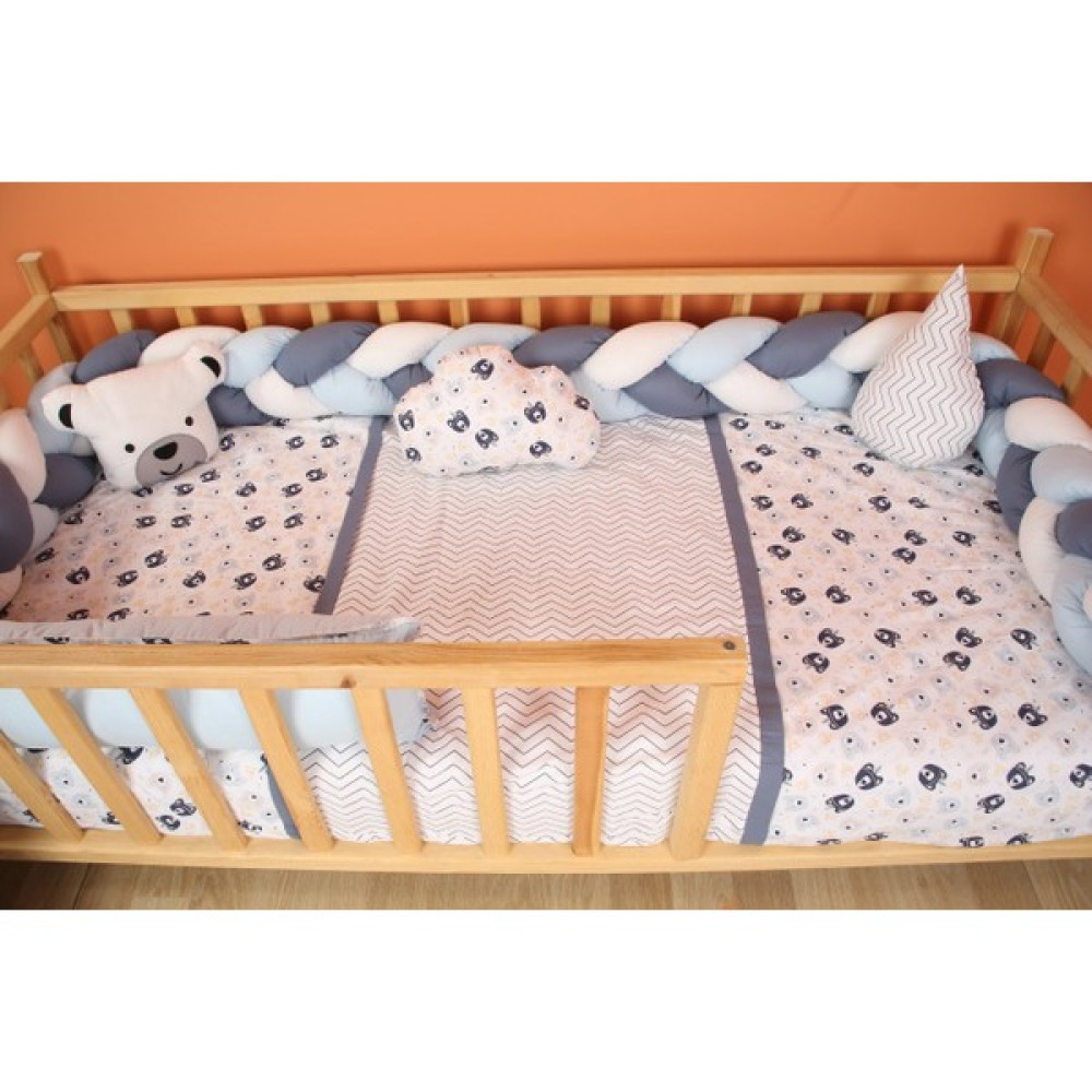 Bemolya Montessori Uyku Seti 7 Parça Baby Bear Montessori Örgü Uyku Seti Ayıcık Örgülü Pamuk Bebek Çocuk Bebek Uyku Seti Fiyatı