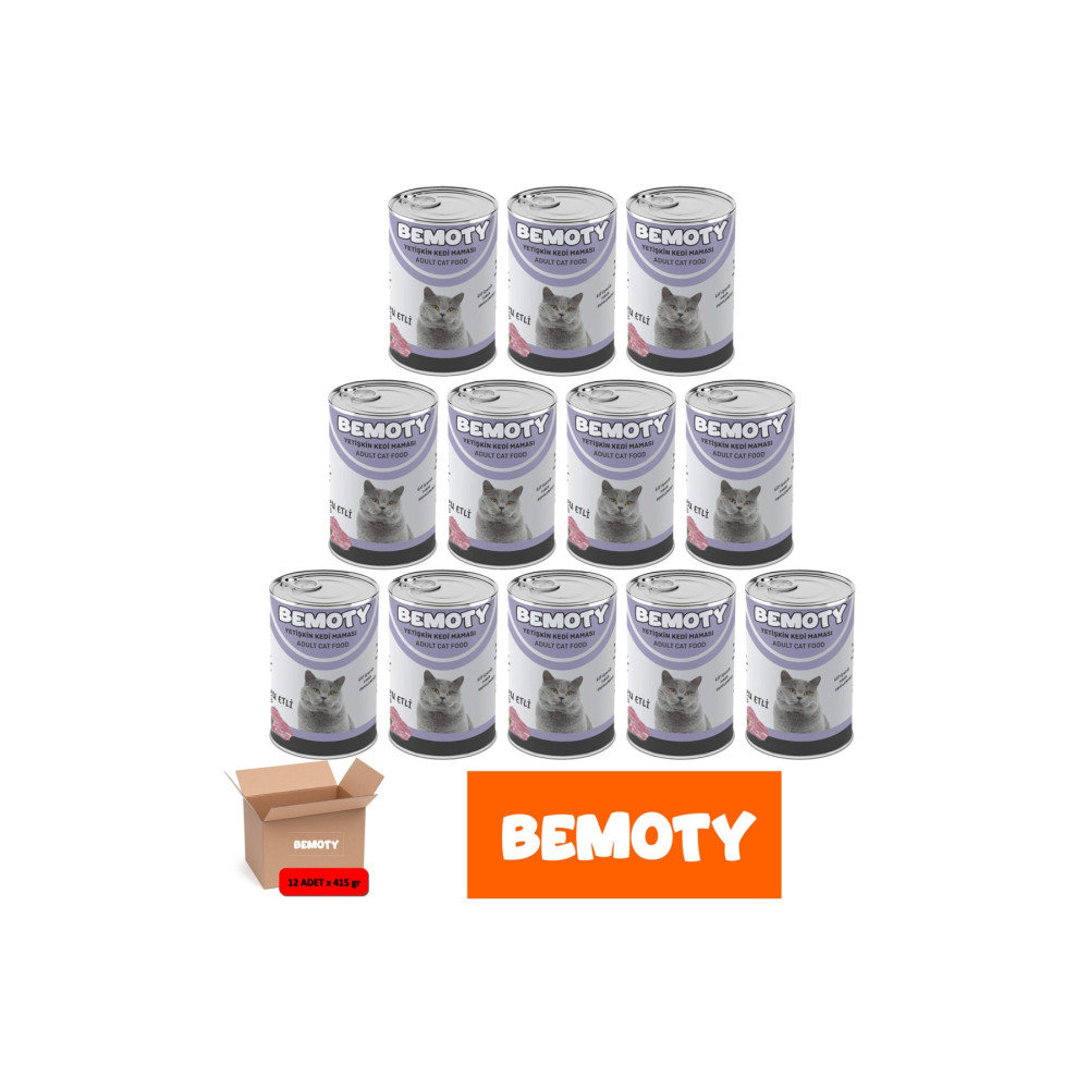 BEMOTY Kuzu Etli Kedi Konserve Yaş Mama 415gr *12 Adet Evcil Hayvan Ürünleri Fiyatı