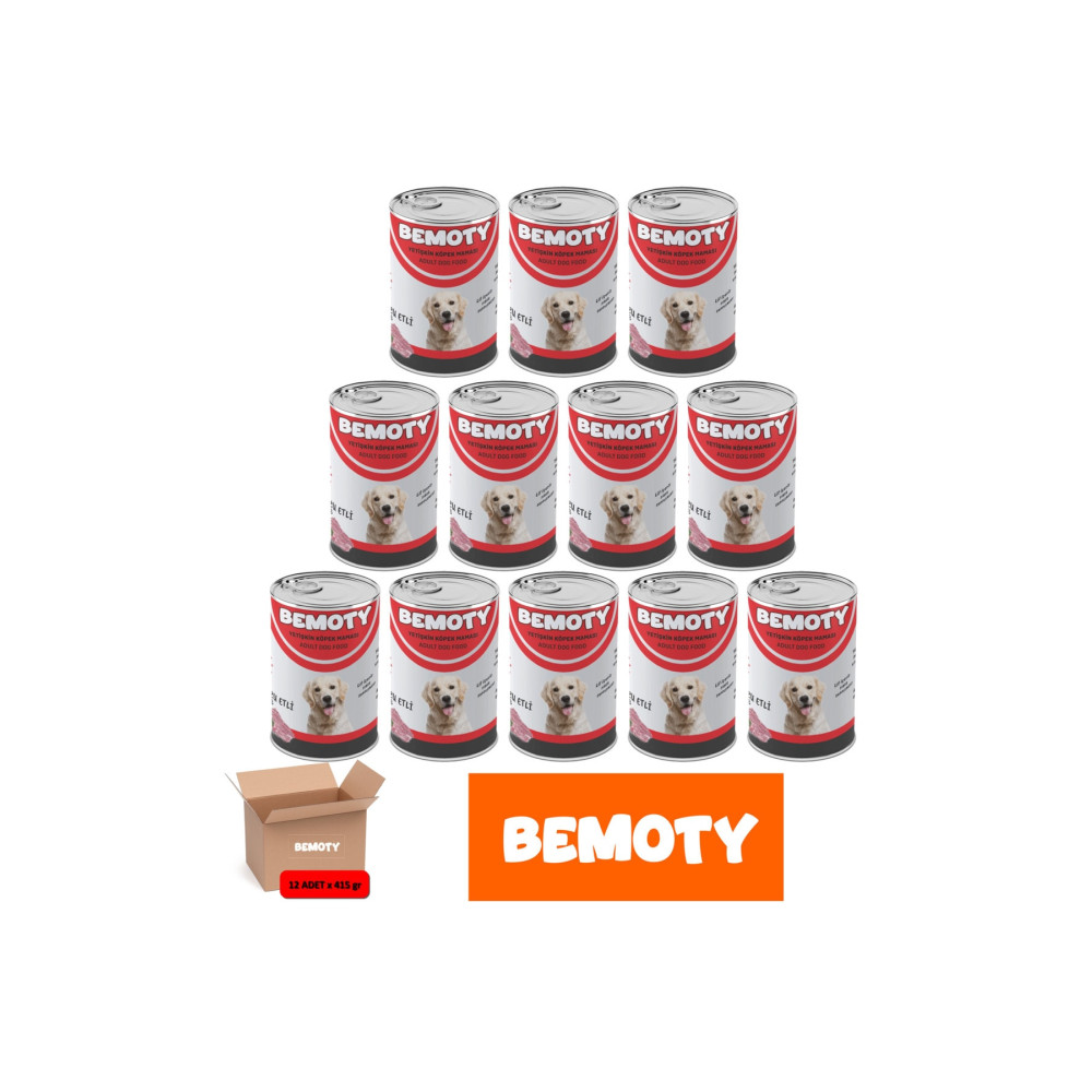 BEMOTY Kuzu Etli Köpek Konserve Yaş Mama 415gr *12 Adet Evcil Hayvan Ürünleri Fiyatı