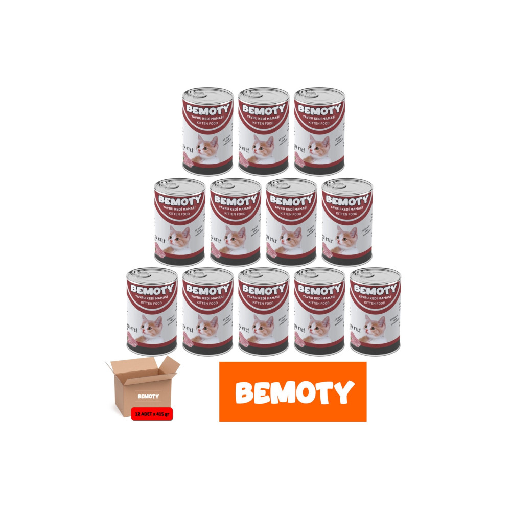 BEMOTY Kuzu Etli Yavru Kedi (KITTEN) Konserve Yaş Mama 415gr *12 Adet Evcil Hayvan Ürünleri Fiyatı