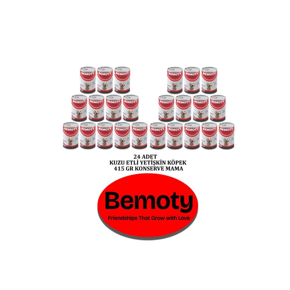 BEMOTY KUZU ETLİ YETİŞKİN KÖPEK KONSERVE MAMA 24 x45GR Evcil Hayvan Ürünleri Fiyatı