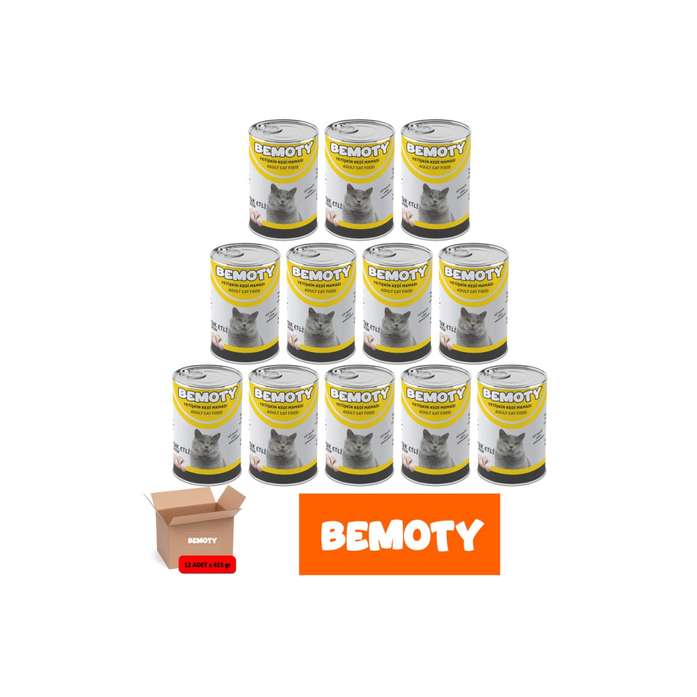 BEMOTY Tavuk Etli Kedi Konserve Yaş Mama 415gr *12 Adet Evcil Hayvan Ürünleri Fiyatı