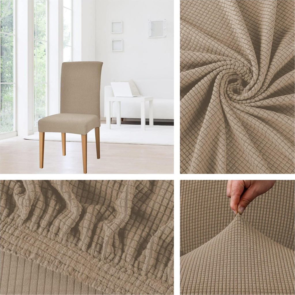Bemrax Piti Kare Desenli Sandalye Kılıfı - 45 x 45 x 50 cm - Acı Kahve Standart Sandalye Fiyatı