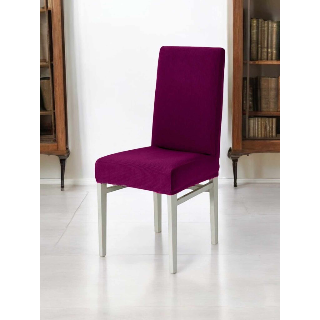 Bemrax Piti Kare Desenli Sandalye Kılıfı - 45 x 45 x 50 cm - Mor Standart Sandalye Fiyatı