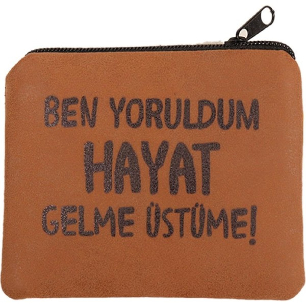 Ben Yoruldum Hayat Tasarım Nubuk Bozuk Para Cüzdanı Bayan Cüzdan Fiyatı