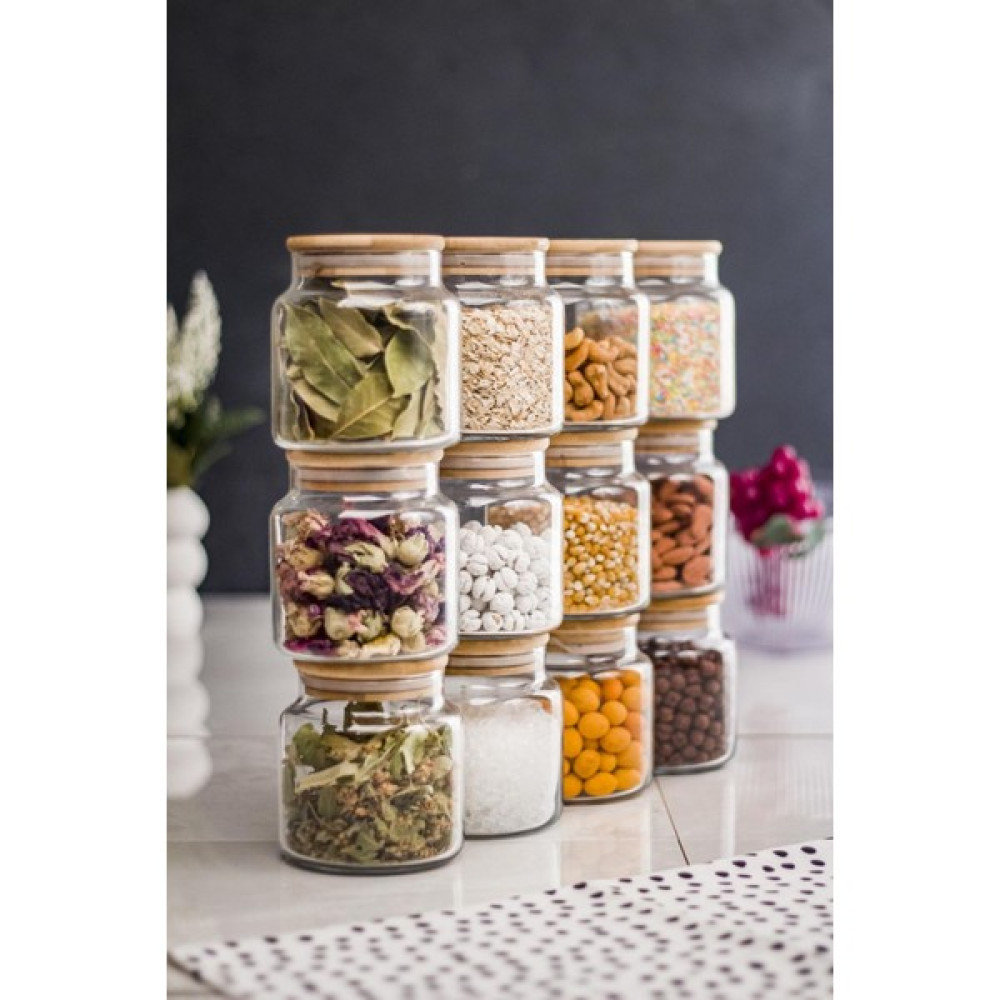 Bena Life 12 Li Set Bambu Kapaklı Cam Kavanoz & Baharat Takımı & Baharatlık 500 ml ( Vakum Kapak ) Baharat Setleri & Baharatlıklar Fiyatı